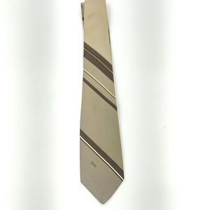 Allyn St. George Tan Striped Brown NeckTie